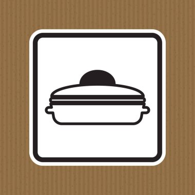 Kalıplı kahverengi arka planda minimal saat simgesi. Mutfak grafikleri ve restoran markaları için ideal. Menüler, tabela veya yiyeceklerle ilgili malzemeler için mükemmel.