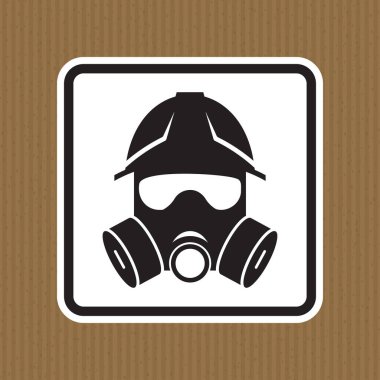 Bu vektör grafiği gaz maskeli ve kasklı bir işçiyi gösteriyor, tehlikeli ortamlarda güvenliği ve korunmayı simgeliyor, endüstriyel kullanım için ideal..