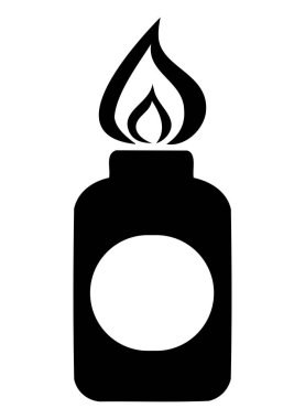 Üzerinde alev ikonu olan çarpıcı siyah bir siluet. Yaratıcı tasarım projeleri için mükemmel. Çeşitli sanatsal uygulamalar için faydalı.