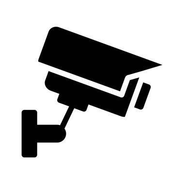 Güvenlik kamerasının bu siyah silueti ileri gözetleme teknolojisini gösteriyor. Çeşitli ortamlarda güvenliği ve korumayı simgeler..