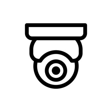 Gözetim, güvenlik ve teknoloji temaları gibi çeşitli uygulamalar için tasarlanmış minimal güvenlik kamerası simgesi. Modern grafikler için ideal.