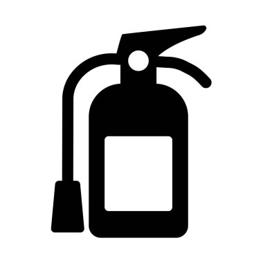 Bir yangın söndürücünün siyah silueti, çeşitli ortamlarda güvenlikle ilgili tasarımlar ve acil durum hazırlıkları için idealdir..