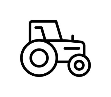 Minimalist traktör ikonu tarım temaları için mükemmel. Çiftçilik, kırsal yaşam, makineler ve açık hava işleri için ideal tasarım..