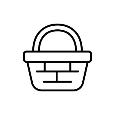 Bu illüstrasyonda, çeşitli yaratıcı projeler ve arka planlar için mükemmel bir dokuma sepetinin basit bir çizgisi tasarımı yer almaktadır. Basitlik ve çekicilik katmak için bu vektör sanatını kullanın.