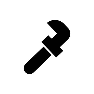 Beyaz arkaplanda parlak bir siyah anahtar simgesi, inşaat ve onarım ile ilgili tasarımlar, temsil araçları ve profesyonel hizmetler için ideal.