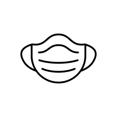 Bu resimde, sağlık ve güvenliği sembolize eden basit bir yüz maskesi çizgisi tasarımı yer alıyor. Sağlıkla ilgili konular veya eğitim materyalleri için ideal.