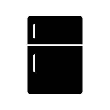 Bir buzdolabının siyah silueti minimalist bir tasarımı sergiliyor, her mutfak alanı için mükemmel. Yiyecek depolamak ve temel ihtiyaçları düzenlemek için ideal..