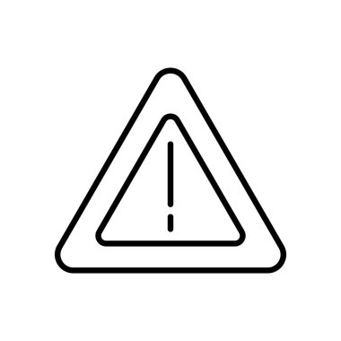 Üzerinde ünlem işareti olan bir üçgen içeren açık ve basit bir uyarı işareti. Bu sembol çeşitli bağlamlarda dikkat ve güvenliği vurgular, uyarılar için idealdir.