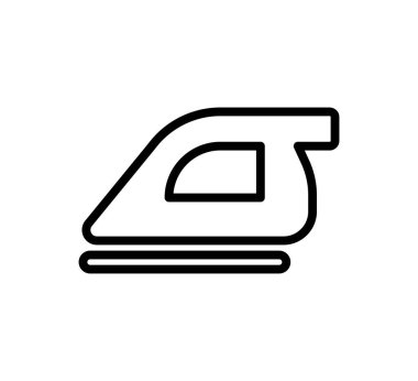 Bu resim, çamaşır ve moda ile ilgili ev bakımını ve giysi bakımını sembolize eden modern ve basit bir elektrikli ütü ikonudur..