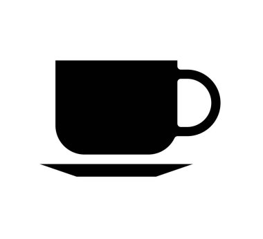 Bu fincan tabağı olan sade kahve bardağı simgesi minimalist tasarım projeleri için mükemmel. Markalaşma, dijital sanat ve kafeyle ilgili konular için ideal.