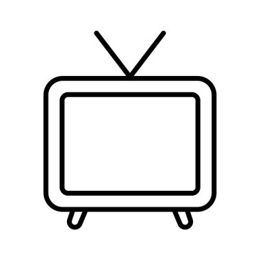 Bu minimalist illüstrasyonda, eğlence ve nostalji ile ilgili projeler için mükemmel, basit bir dizaynı olan klasik bir televizyon ikonu yer alıyor..