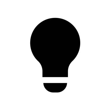 Bu siyah ampul ikonu yaratıcılığı ve yeniliği sembolize ediyor, tasarım projeleri veya dijital sunumlar için mükemmel. Eğitici ya da ilham verici içerik için kullanın..