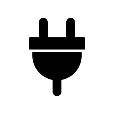 Bu resim beyaz bir arkaplanda bir elektrik prizi ikonunun siyah siluetini gösteriyor. Güç ve bağlantıyı sembolize eder, teknolojiyle ilgili konular için idealdir..