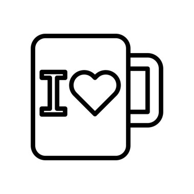 En sevdiğiniz içeceğe olan sevgiyi ifade etmek için mükemmel bir kalp sembolü içeren basit ve minimalist bir kahve fincanı tasarımı. Çeşitli kullanımlar için ideal.