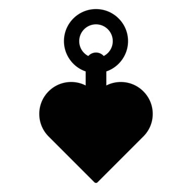 Bu resim bir kalp kolyesinin silüetini içeriyor, bir döngü ile, mücevher tasarımı için mükemmel. Yaratıcı projeler, sunumlar ve aşk temalı sanat eserleri için ideal.