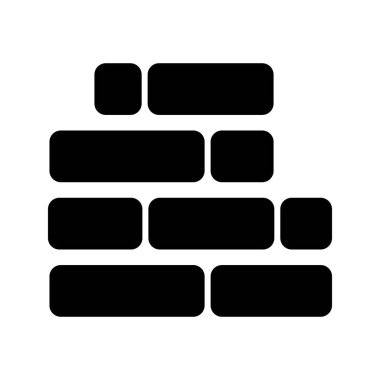 Çeşitli tasarım ve mimari projeleri için uygun bir minimalist siyah tuğla duvar simgesi, inşaattaki gücü ve dayanıklılığı simgeliyor..