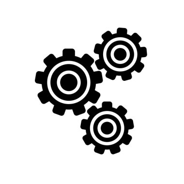 Bu resimde, makine mühendisliğini sembolize eden siyah ve beyaz dişli simgeleri yer almaktadır. Teknoloji, endüstri ve tasarım kavramlarına odaklı projeler için ideal.