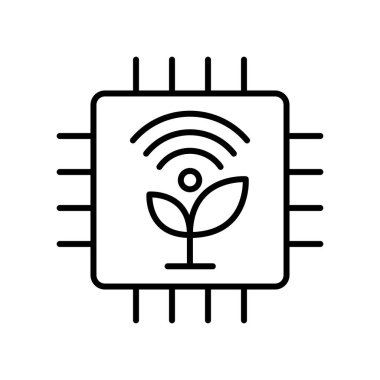 Bu resimde, teknoloji ve sürdürülebilirliğin birleşimini temsil eden bitki sembollü bir mikroçip yer almaktadır. Yenilikler ve yeşil girişimler için mükemmel başlıklar.