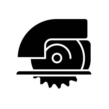 Tahta işçiliği, inşaat veya DIY projeleri için uygun siyah bir testerenin silüeti. Marangozluk ve araçlarla ilgili grafikler için ideal.