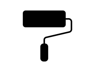 Bu resim, ev geliştirme, yenileme projeleri ve DIY etkinliklerini çeşitli ortamlarda temsil etmek için ideal, basit bir siyah boya silindiri simgesini içerir..