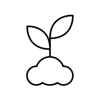 Bu resimde, topraktan iki yaprakla çıkan küçük bir bitkinin basit bir sanat tasarımı yer alıyor. Büyümenin ve doğanın özünü yakalar..