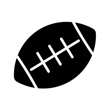 Amerikan futbolunun basit siyah silueti, spor temalı tasarımlar için mükemmel, çeşitli bağlamlarda atletizm ve takım çalışmasını betimliyor..