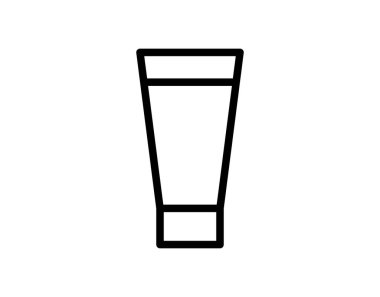 Krem ya da kozmetik ürünler için basit siyah çizgi simgesi. Güzellik ve cilt temaları tasarım, markalaşma veya illüstrasyon için ideal.