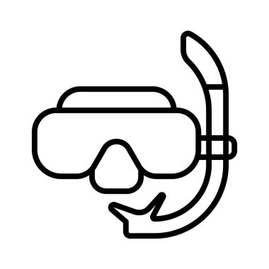 Bu çizginin sanat illüstrasyonunda bir dalış maskesi ve şnorkel bulunur. Su aktiviteleri için mükemmeldir. Şnorkelle dalış ve promosyon malzemeleri için uygundur..