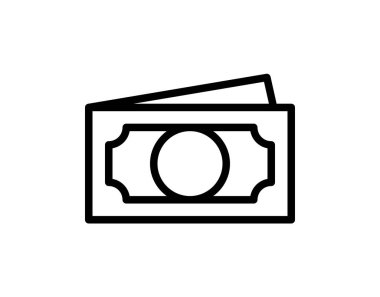 Bir dolarlık banknotun minimalist çizimi, finansal ve iş teması için ideal. Para, bankacılık ve ekonomik kavramları temsil etmek için mükemmel..