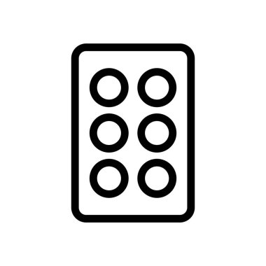 Bu minimalist siyah beyaz ikon iki sütunda sıralanmış altı dairesel noktadan oluşuyor. Tasarım projeleri, markalaşma ve dijital arayüzler için ideal.