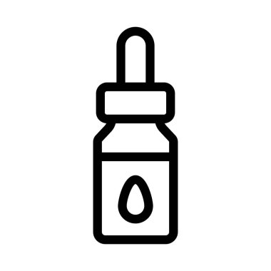 Bu resim, ilaç ve sıvı uygulamalarında kullanılan bir şişenin basit bir taslağını tasvir ediyor. Sağlıkla ilgili konular ve tasarımlar için ideal.