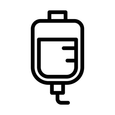 Tıbbi infüzyon torbasının basit dizaynı. Çeşitli bağlamlarda sağlık konseptleri, tedavi ve tıbbi tesisleri temsil etmek için ideal.