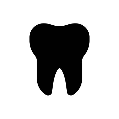 Diş sağlığı ve hijyen kavramlarını temsil eden bir minimalist diş ikonu, eğitim materyalleri ve sağlık kaynakları için ideal.