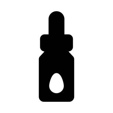 Damla Kapaklı ve Sıvı Şişeli Siyah Siluet 