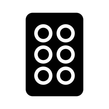 Bu basit simge, çeşitli yaratıcı projeler için modern minimalizmi ve çok yönlülüğü somutlaştıran, iki sütunda düzenlenmiş altı noktadan oluşan bir yapılandırmayı içerir..