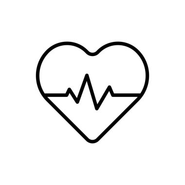 Sade kalp ikonu, sağlık ve refahı sembolize eden bir kalp atışı çizgisine sahiptir. Spor ve tıbbi temalar için mükemmel. Bakım ve canlılığı teşvik etmek için..