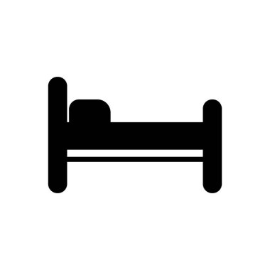 Bu grafik bir yatağın minimalist siyah simgesini temsil ediyor, rahatlığı ve rahatlığı simgeliyor. Çeşitli bağlamlarda dinlenme, ev ve uyku ile ilgili kavramlar için ideal.