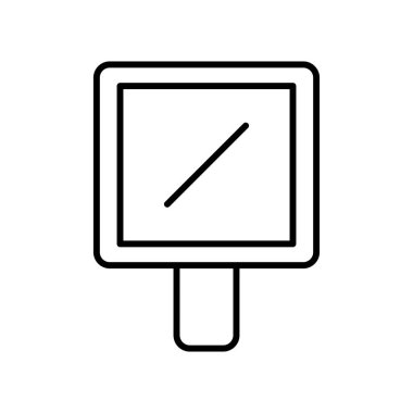 El yapımı aynanın minimalist taslağı güzellik ve bakım için idealdir. Bu basit tasarım temiz bir estetik ile işlevselliği vurgular..