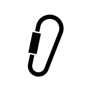 Temiz beyaz arkaplanda siyah ataç simgesini içeren minimalist bir vektör illüstrasyonu. Ofis ve kırtasiye tasarımı ile ilgili konular için ideal.