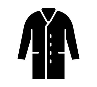 Bu zarif siyah siluet cepleri ve düğmeleri olan klasik bir bornoz tasarımı sergiliyor. Moda, konfor ve tarzın çeşitli bağlamlarda gösterimi için mükemmel..