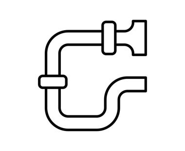 Bu basit resim çizgisi, ev onarımı ve bakım projeleri için ideal bir tesisat borusunu tasvir ediyor. Eğitimsel amaçlar için mükemmel.