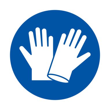 Bu görüntü koruyucu eldivenler için belirgin bir ikon sunuyor, çeşitli ortamlarda güvenlik ve hijyeni vurguluyor. Sağlık ve sanayi kullanımı için ideal.