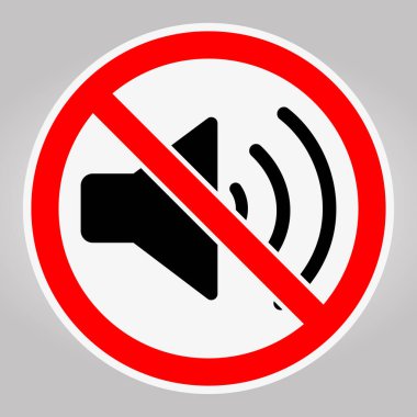 Sessiz bir hoparlör sembolü olan, üzerinde kırmızı bir daire olan, net ve modern bir ses sinyali simgesi olmayan bir simge. Sessizlik ya da gürültü kısıtlamaları için mükemmel.