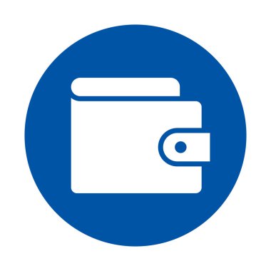 Bu resim, çeşitli uygulamalar için finans, bütçe ve yönetimi sembolize eden canlı mavi arkaplan üzerinde bembeyaz bir cüzdan simgesi içerir..