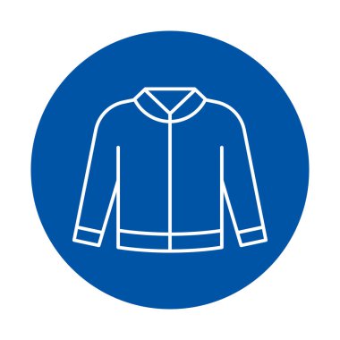 Bu koyu mavi arka planda bir ceketin minimalist tasarımı modern stili ve basitliği temsil eden moda ve giyim projeleri için mükemmeldir..