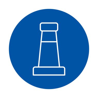 Bu ikon endüstriyel temaları sembolize eden mavi arka planda bir fabrika bacasına sahiptir. Üretim veya enerji sektörlerine odaklanan sunumlar veya web tasarımı için ideal.