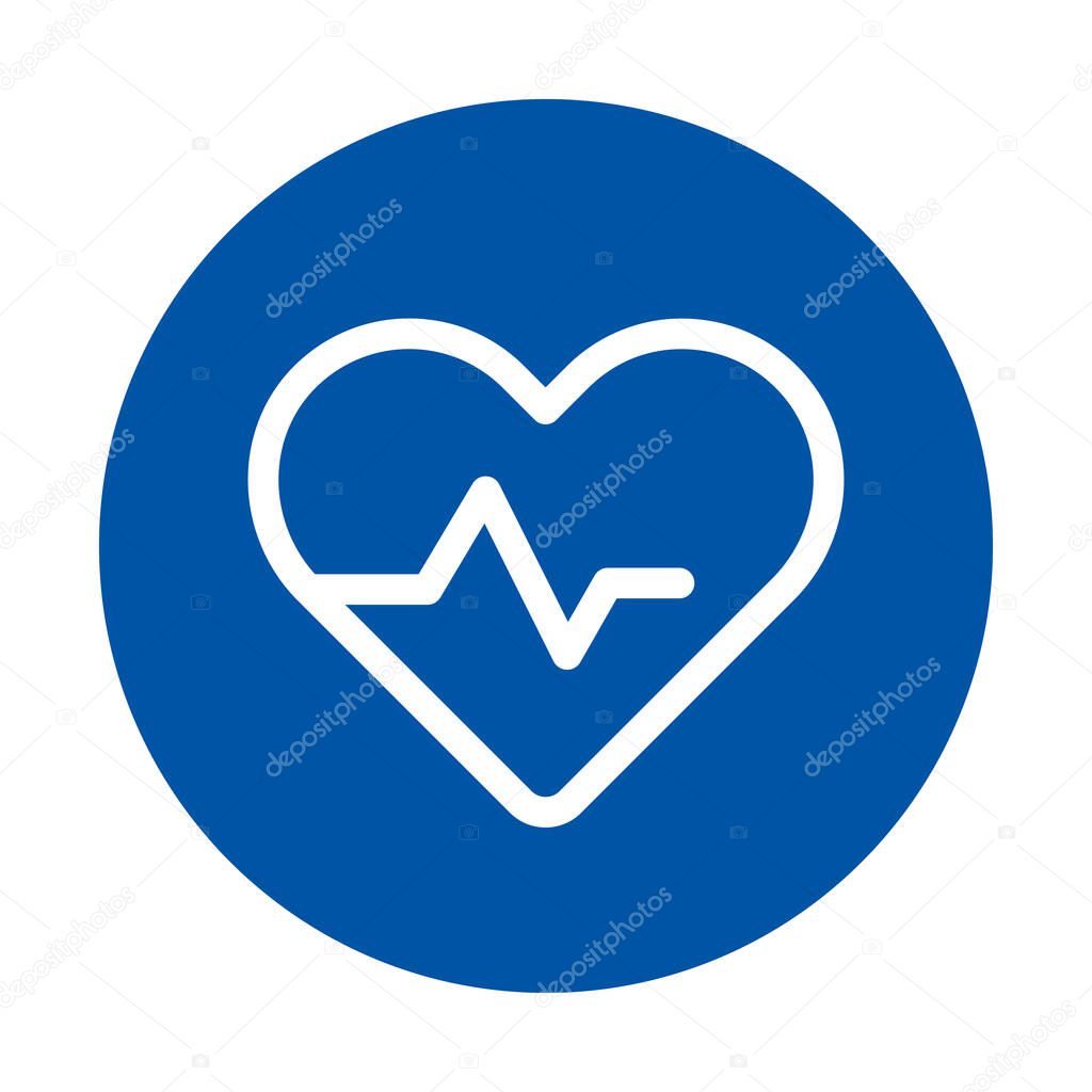 Simple and modern heart symbol featuring an EKG line, perfect for health and wellness themes. Suitable for medical and fitness applications.