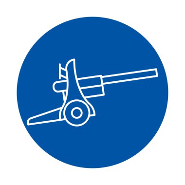 Bu resim, mavi arkaplan üzerinde beyaz çizgi sanatında bir yapım aracının basit ve modern bir grafiğini içeriyor. İnşaat temaları için ideal.