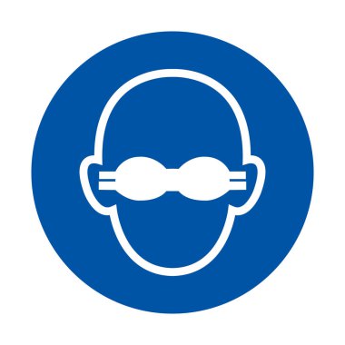 Bu görüntü, canlı mavi bir arkaplana karşı bir siluet olarak sunulan gözlük takan bir yüzücünün minimalist tasarımını içeriyor, fitness temaları için mükemmel..