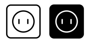 Bu resim siyah ve beyaz olarak iki asgari güç çıkış simgesini içeriyor. Bu tasarımlar çeşitli elektrik ve iç tasarım uygulamaları için kullanılabilir..